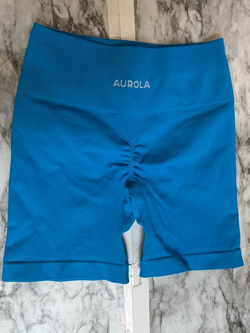 Aurola Women's Seamless Bright Blue Bike Shorts